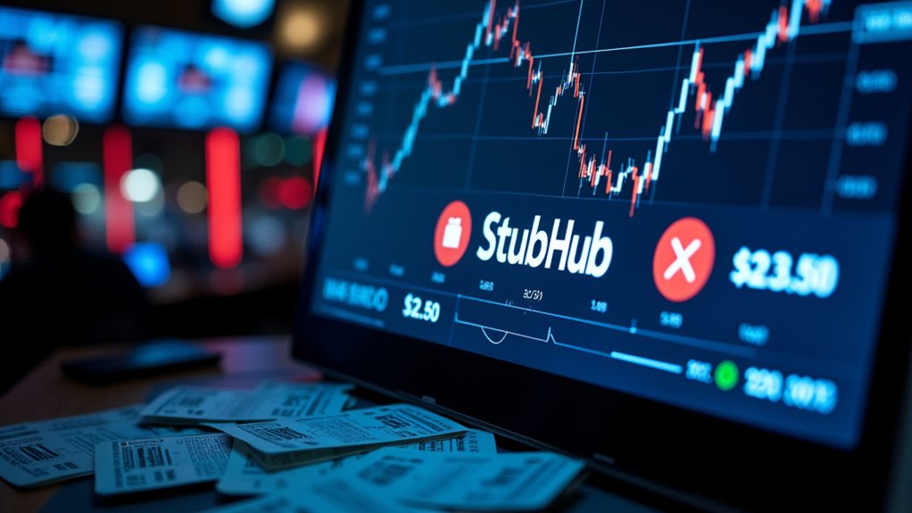 stubhub ipo shares decline