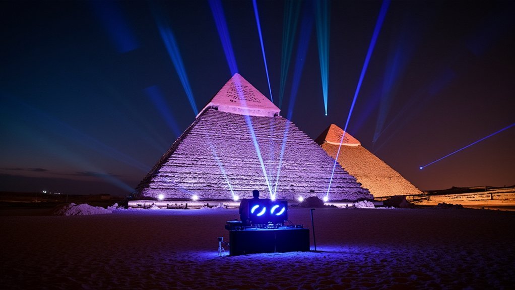 futuristic rave at pyramids