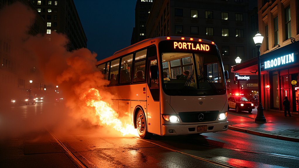 tour bus fire incident